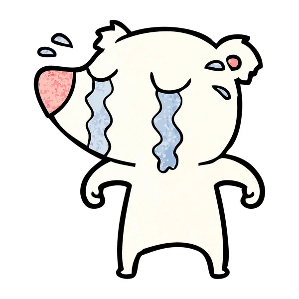 Trauriger Kleiner Eisbär Cartoon — Stockvektor