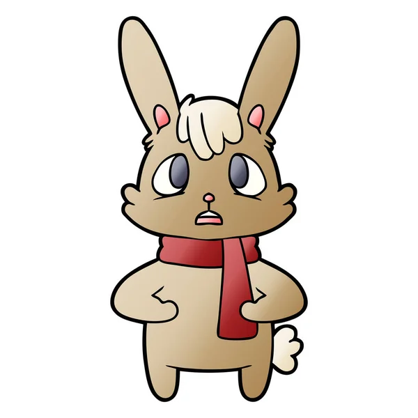 Ilustración Vectorial Conejo Dibujos Animados Preocupado — Vector de stock