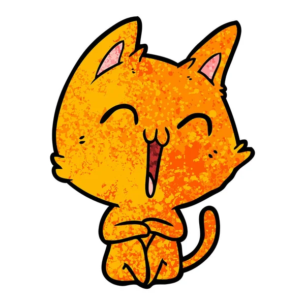 Ilustración Vectorial Feliz Gato Dibujos Animados — Archivo Imágenes Vectoriales