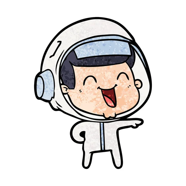 Ilustración Vectorial Del Astronauta Dibujos Animados Feliz — Vector de stock