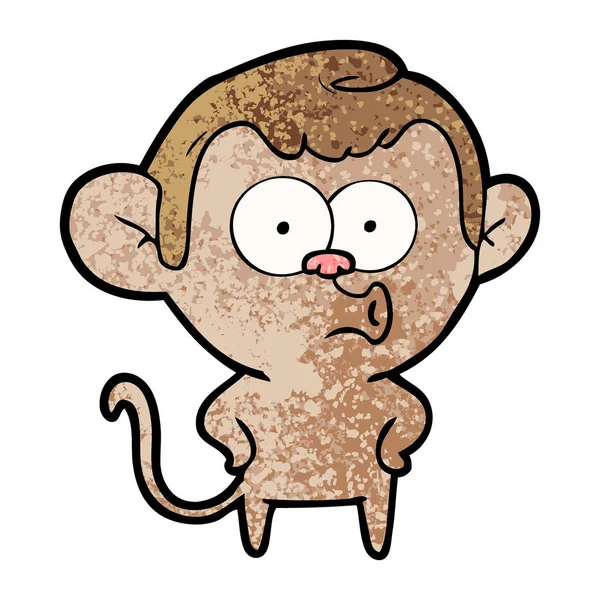 Illustrazione Vettoriale Del Cartone Animato Sorpreso Scimmia — Vettoriale Stock