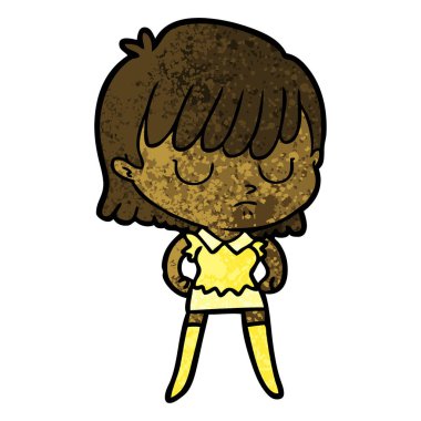 Çizgi filmdeki kadının vektör çizimi