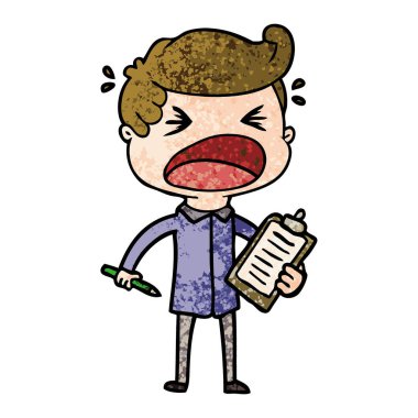 vektör çizim karikatür bağırarak satıcısı