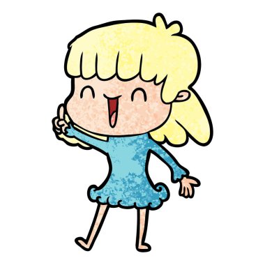 Çizgi filmdeki kadının vektör çizimi