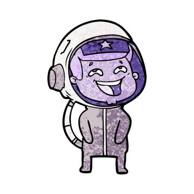 vektör çizim karikatür gülen astronot