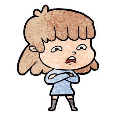vektör çizim karikatür endişeli kadın