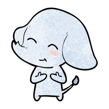 vektör çizim sevimli çizgi fil