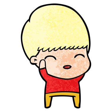 mutlu çizgi film çocuk vektör çizim