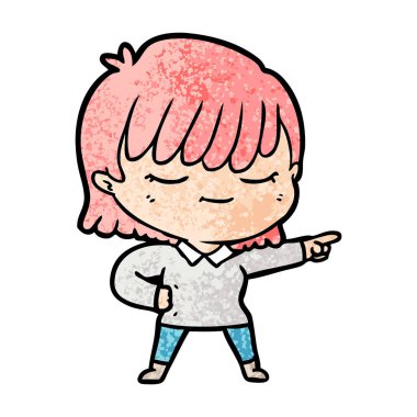 Çizgi filmdeki kadının vektör çizimi