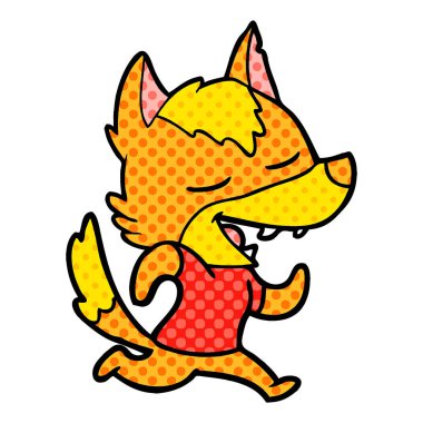 Tilki çizgi film karakteri vektör çizim