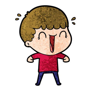 vektör çizim karikatür adam gülen