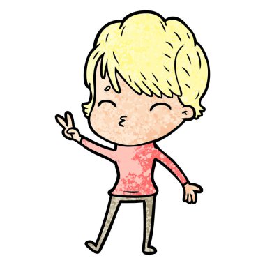 vektör çizim karikatür kadın düşünme