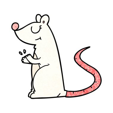 vektör çizim karikatür beyaz fare