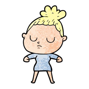 vektör çizim karikatür sakin kadın