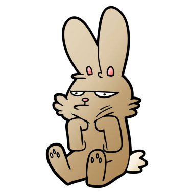  çizgi film huysuz tavşan vektör çizim