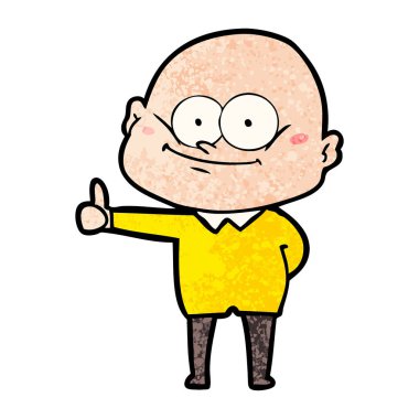 karikatür kel adam bakıyor