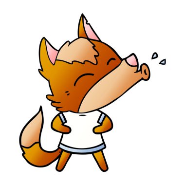 Tilki çizgi film karakteri vektör çizim