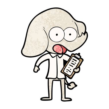 vektör çizim sevimli çizgi fil