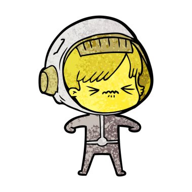 vektör çizim karikatür astronot kadın