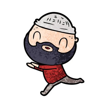 vektör çizim karikatür sakallı adam