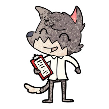 mutlu karikatür fox vektör çizim