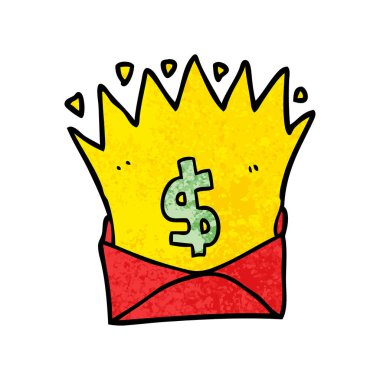 çizgi film zarf para işareti ile