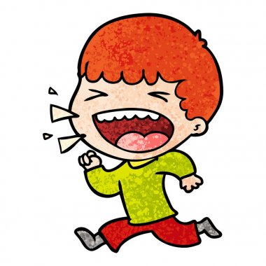 adam gülüyor karikatür vektör çizim