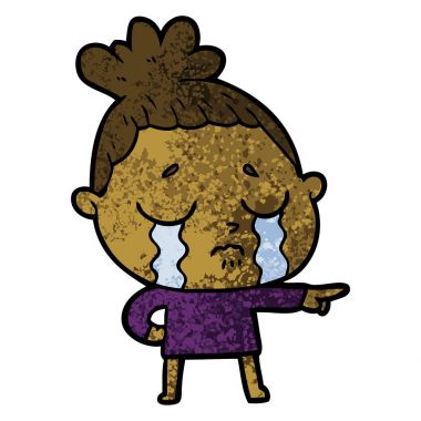 vektör çizim karikatür ağlayan kadın