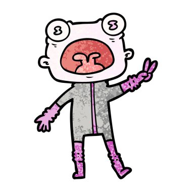 çizgi film garip uzaylı sallayarak