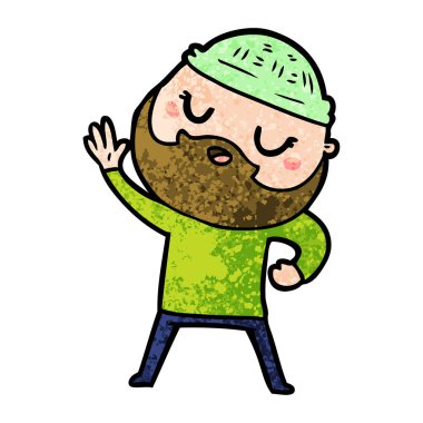 Sakallı çizgi film adamı.