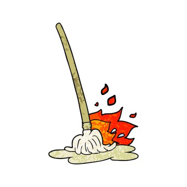 ıslak karikatür paspas vektör çizim