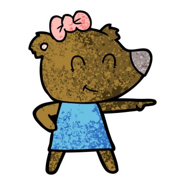 vektör çizim kadın ayı çizgi film