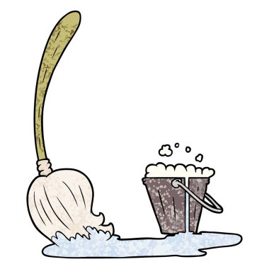 karikatür paspas ve kova