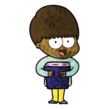 mutlu çizgi film çocuk vektör çizim