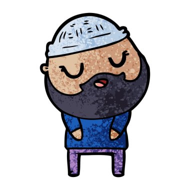 Sakallı çizgi film adamı.