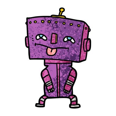 Çizgi film robotunun vektör çizimi 