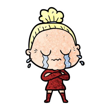 çizgi film ağlayan yaşlı kadın