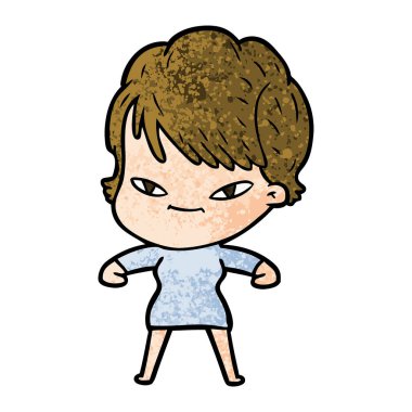 vektör çizim karikatür mutlu kadın