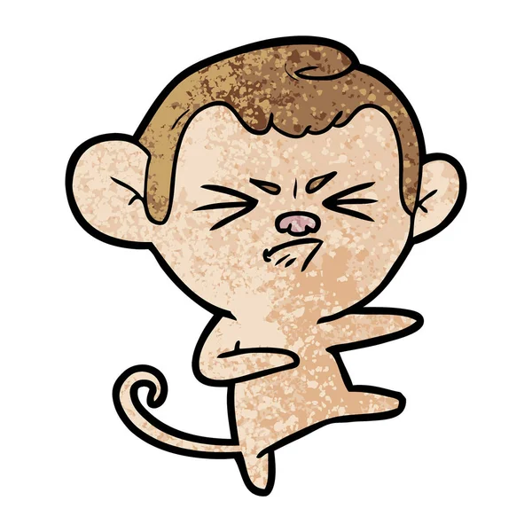 Wektor Ilustracja Kreskówka Białym Tle Angry Monkey — Wektor stockowy