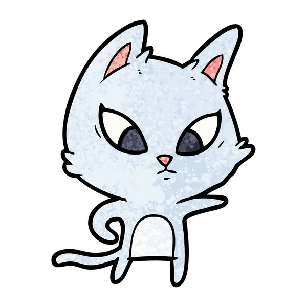 Vector Ilustración Confundido Gato Dibujos Animados — Archivo Imágenes Vectoriales