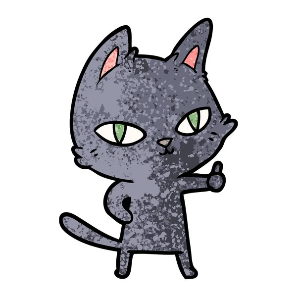 Векторная Иллюстрация Взгляда Мультяшной Кошки — стоковый вектор
