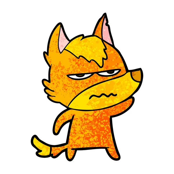 Angry Fox Cartoon Character — Stock Vector