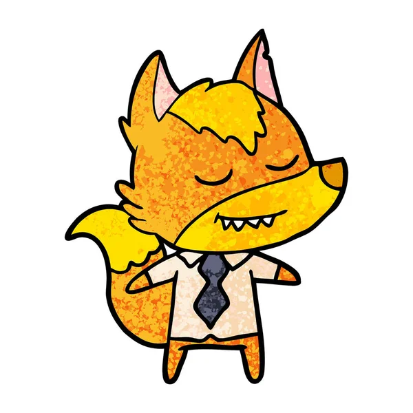 Büroangestellte Fuchs Cartoon Figur — Stockvektor