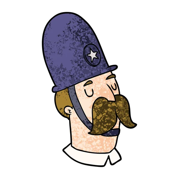 Cartoon Polizist Mit Schnurrbart — Stockvektor