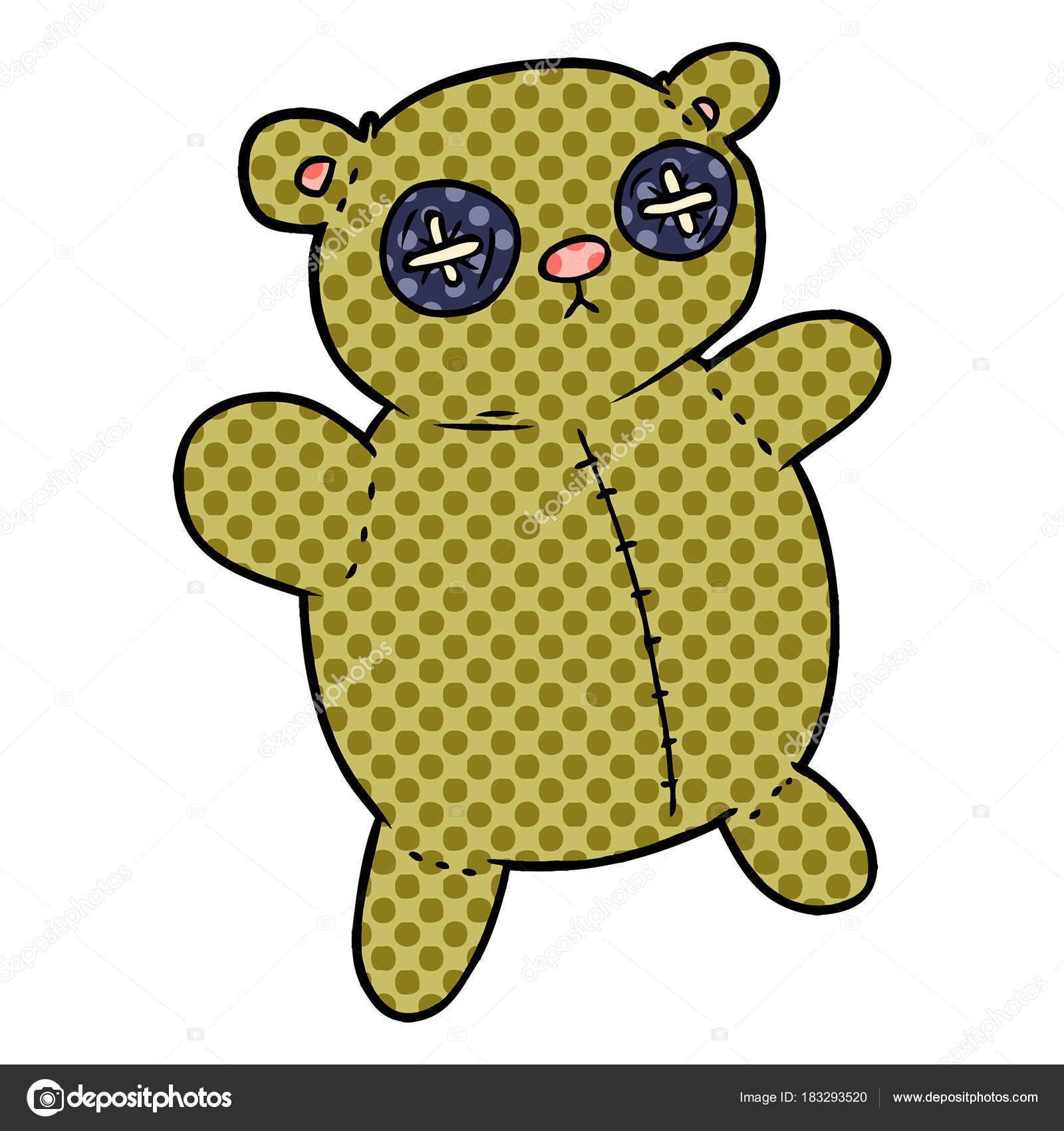 Viejo Oso Peluche Dibujos Animados Vector de stock #183293520 de