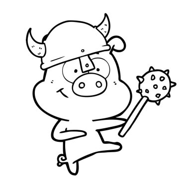 Çizgi film domuzunun vektör çizimi