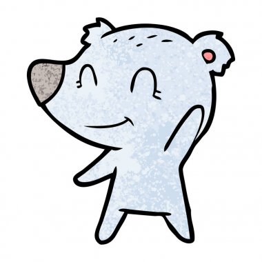 vektör çizim dost ayı çizgi film