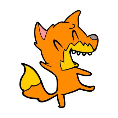 Tilki çizgi film karakteri vektör çizim