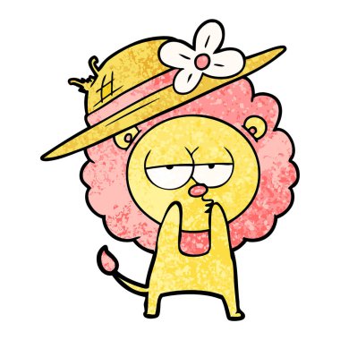 çizgi film aslan giyen şapka