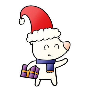 Noel hediyesi ile dişi kutup ayısı